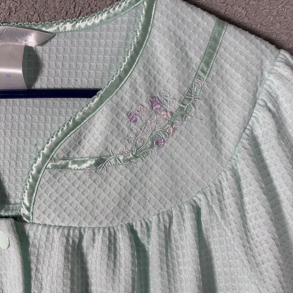 Adonna Sleepwear Nightgown Muumuu Women’s Size M Waffle Knit Teal House Dress - Picture 7 of 14